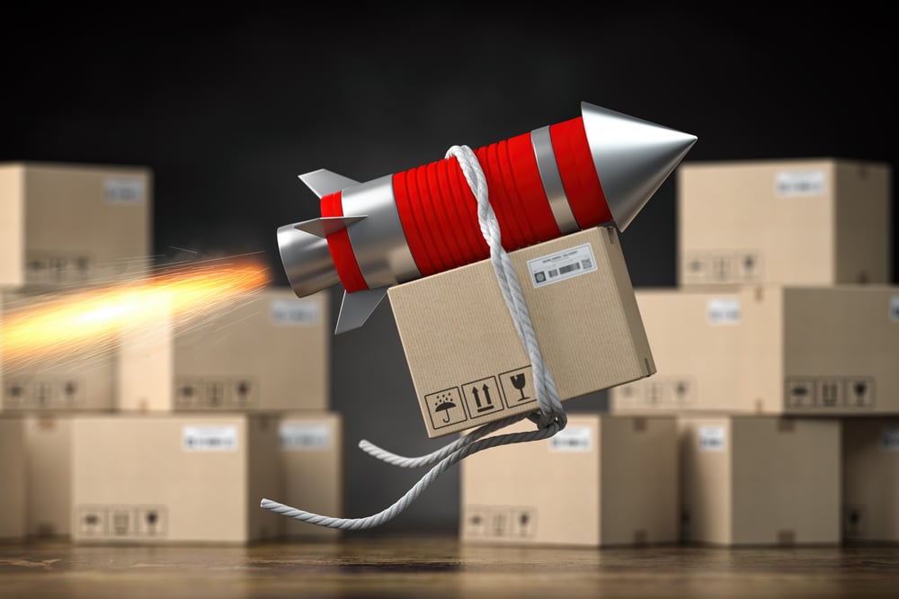 Rocket carrying boxes for delivery eCommerce